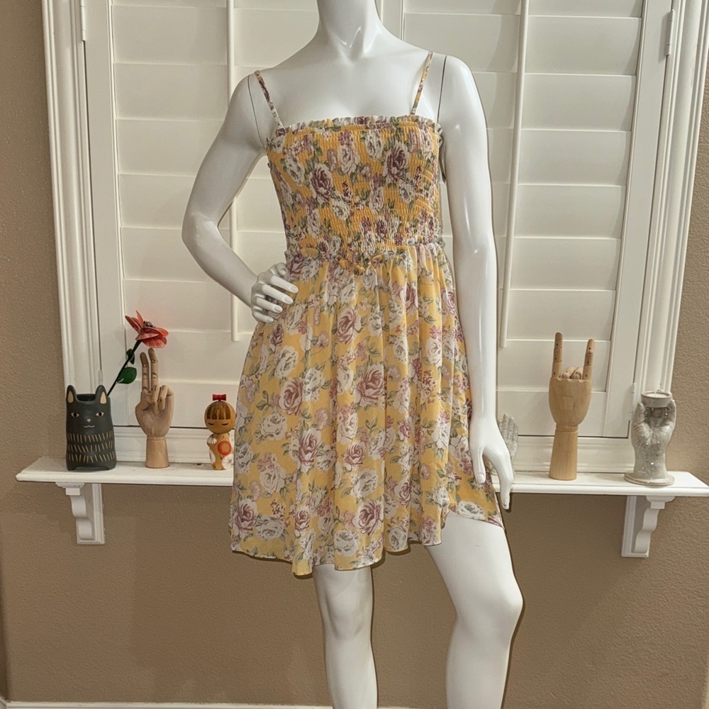 Jacquie the Label Smocked Floral Mini Dress
